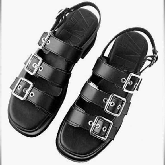 Zara Women Platform Track Sole Sandals Buckles Size 40 - Picture 12 of 12